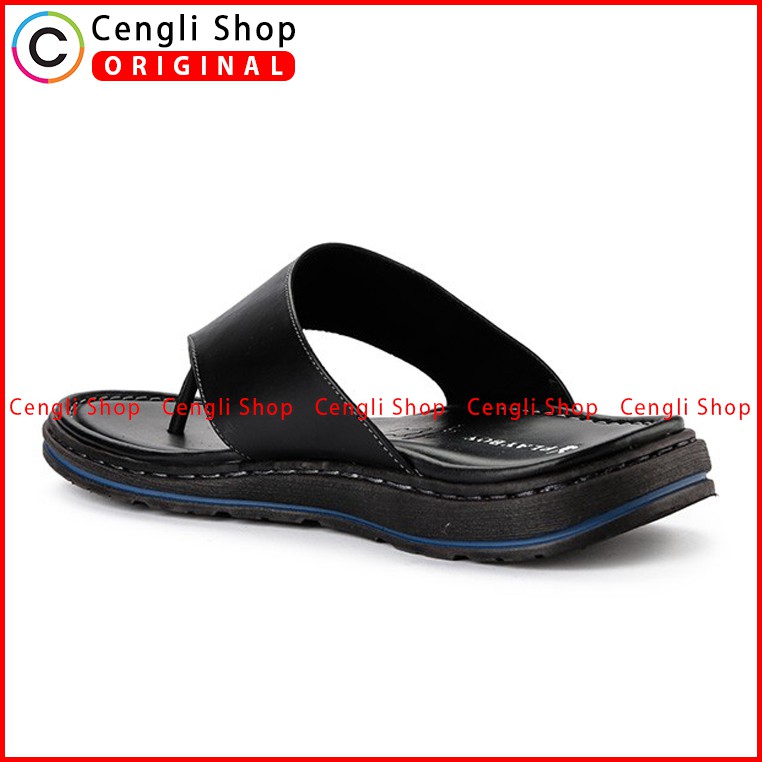 PLAYBOY SANDAL JEPIT KULIT CASUAL PRIA ORIGINAL TERBARU HITAM PLC1