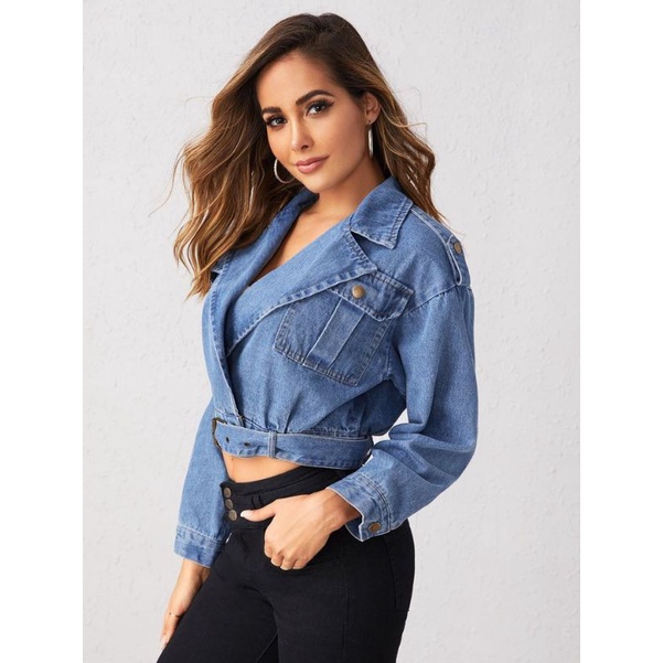 Jaket Jeans Wanita / Jaket Jeans OverSize / Jaket Jeans Crop