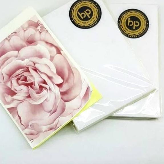 

➶ [A4 - PAKET 50 LEMBAR] STICKER STIKER POLOS HVS DOFF / GLOSSY / KRAFT - Doff BP Premium ➻