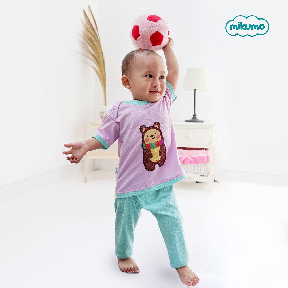 Mikumo set pakaian baju celana anak laki perempuan setelan Cuddle me