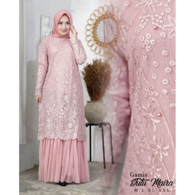 Fashion muslim Gamis tulle maira//gamis tutu terbaru//gamis tutu murah