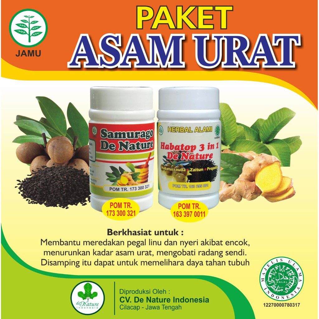 SAMURAGO HABATOP DE NATURE OBAT ASAM URAT HERBAL