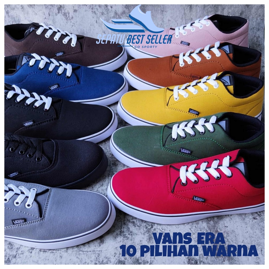 Ready Stok Sepatu Sekolah Vans Era Authentic California Full Colour Pria Wanita Termurah Tanpa Box