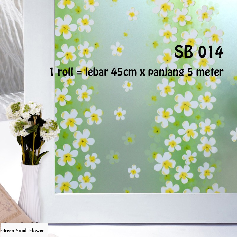 GD STIKER KACA UK 45CM X 5 METER SB 014 MOTIF BUNGA SAKURA HIJAU STICKER SETIKER WALLPAPER PINTU JENDELA KACA BUAT KAMAR MANDI DEKORASI DECOR DEKOR RUMAH WALPAPER SANBLAST WELPEPER SANBLAS SUNBLAST SUNBLAS LEMARI