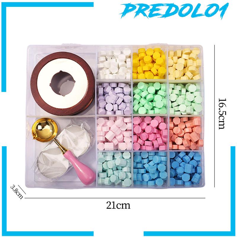 (Predolo1) 1200pcs / Set Stempel Wax + 2 Lilin Teh Untuk Kerajinan Tangan