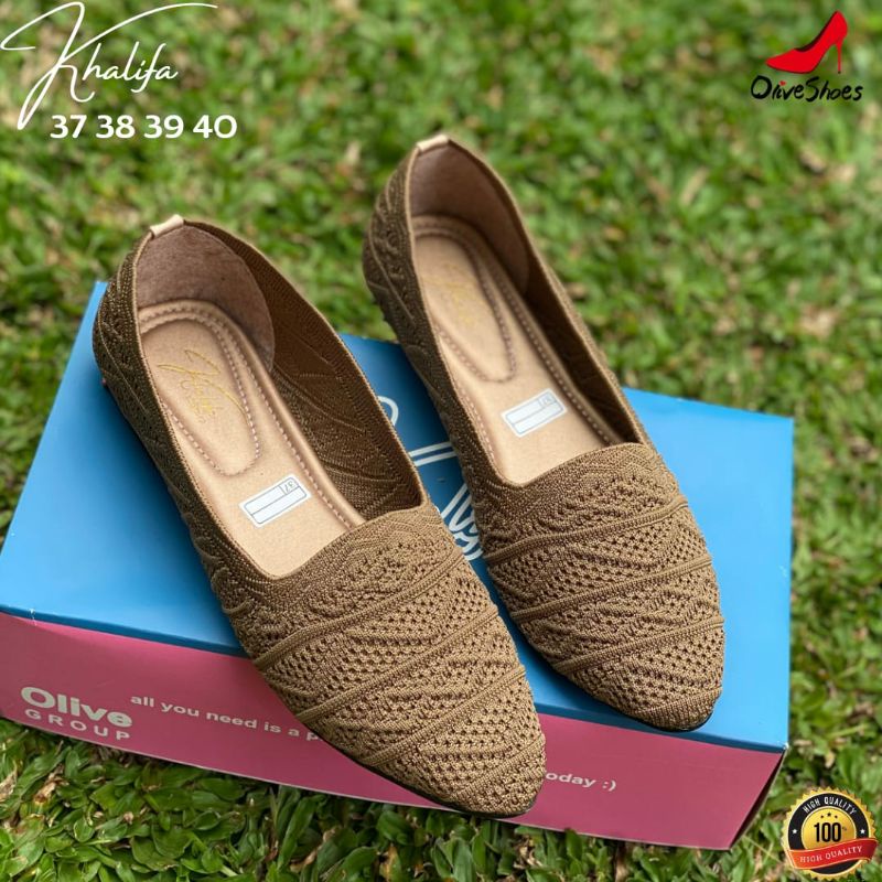sepatu wanita flat rajut import khalifa
