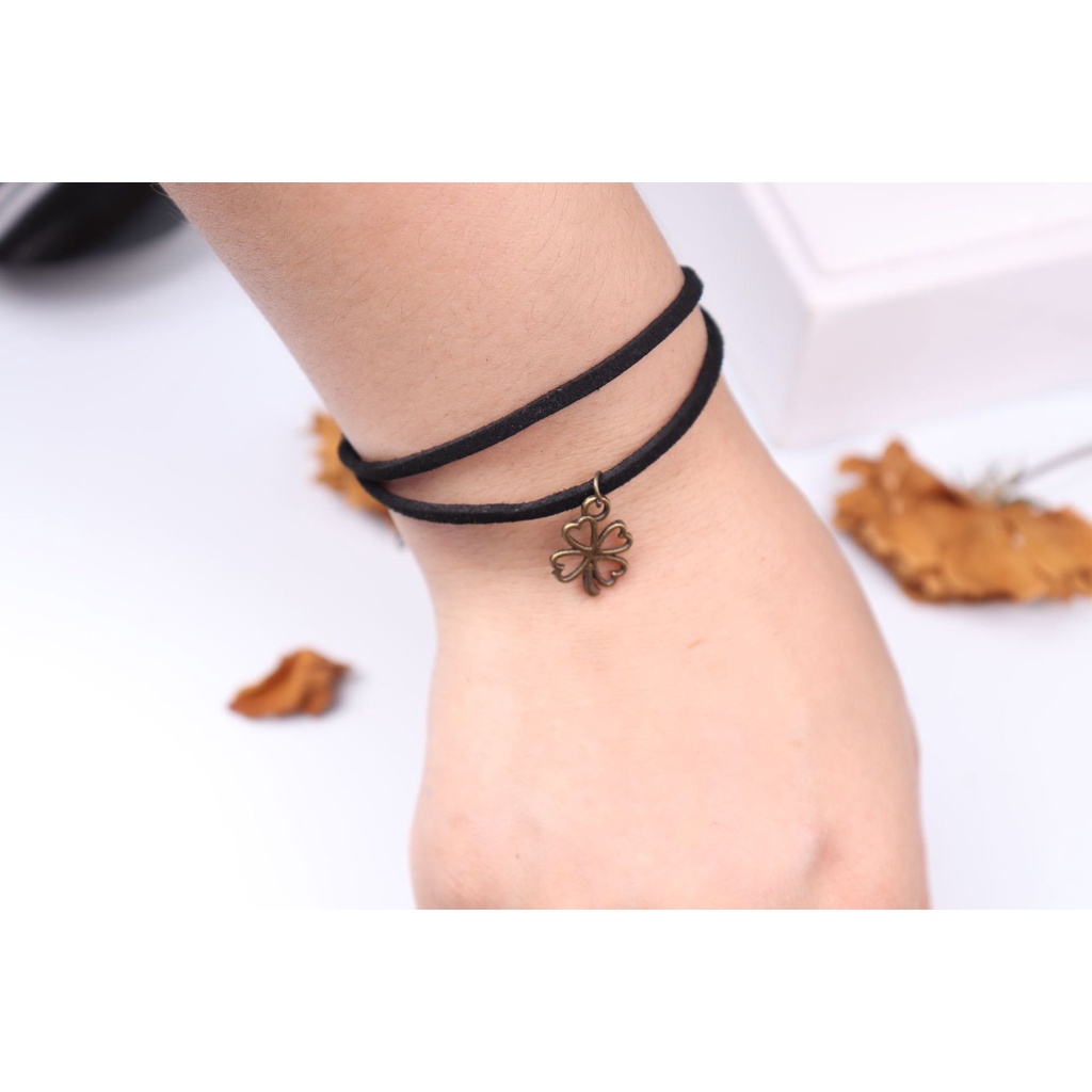 OSD COD GELANG DAUN SEMANGGI TITANIUM AESTHETIC LUCU OOTD MODEL 2022 OVAL ANTI KARAT LUNTUR ANAK MOD