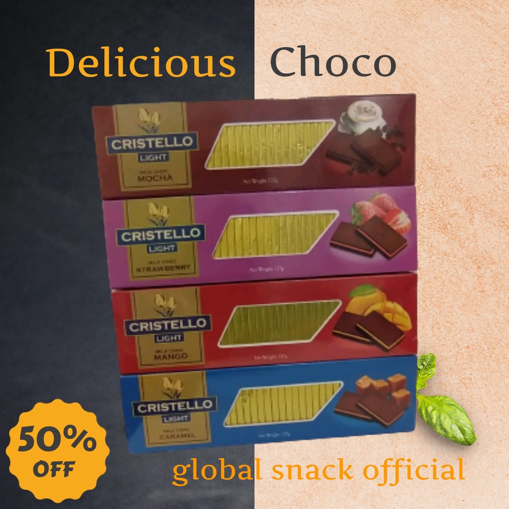 

COKLAT CRISTELLO LIGHT BATANG 137GR/COKELAT HALAL BPOM RI ENAK TERMURAH/CAMILAN COKLAT Belum Ada Penilaian 0 Terjual