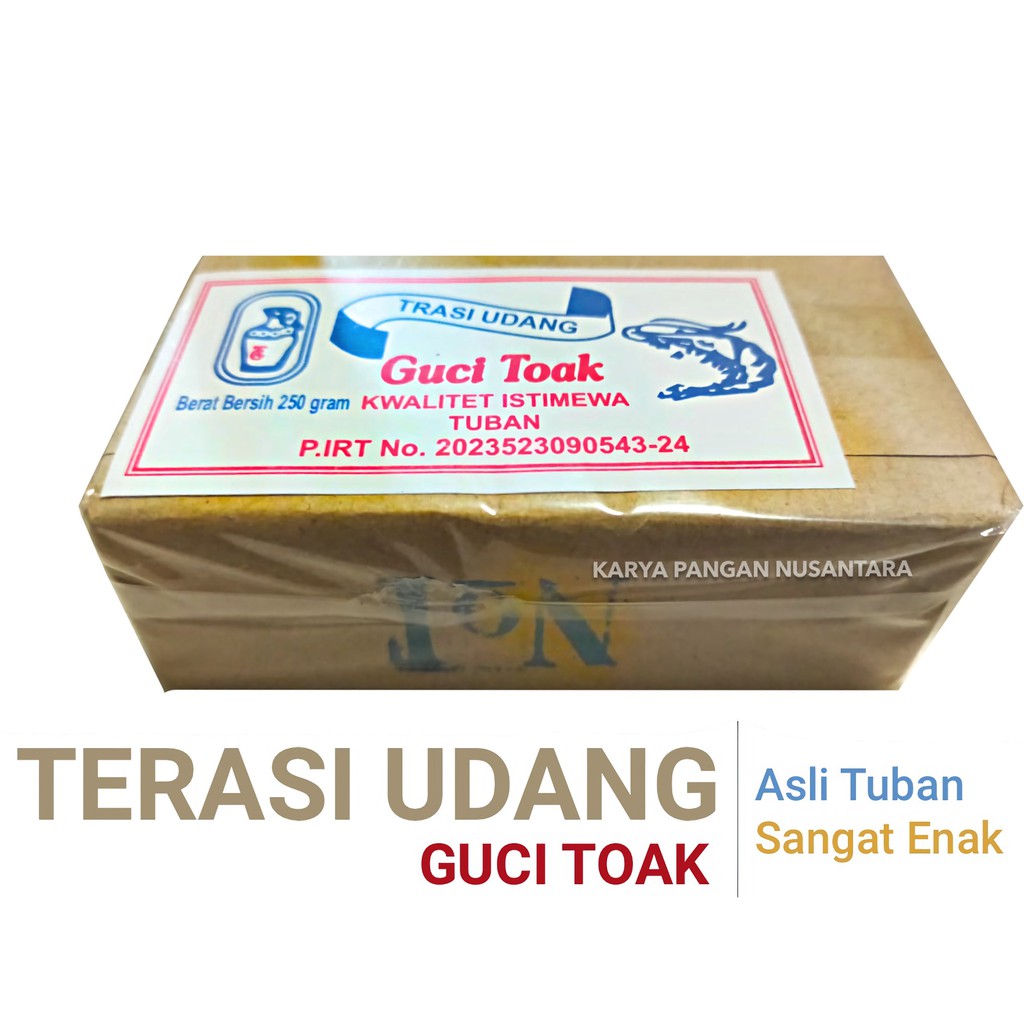 

TERASI UDANG GUCI TOAK TUBAN 250 GRAM - TRASI UDANG SUPER 250 GRAM