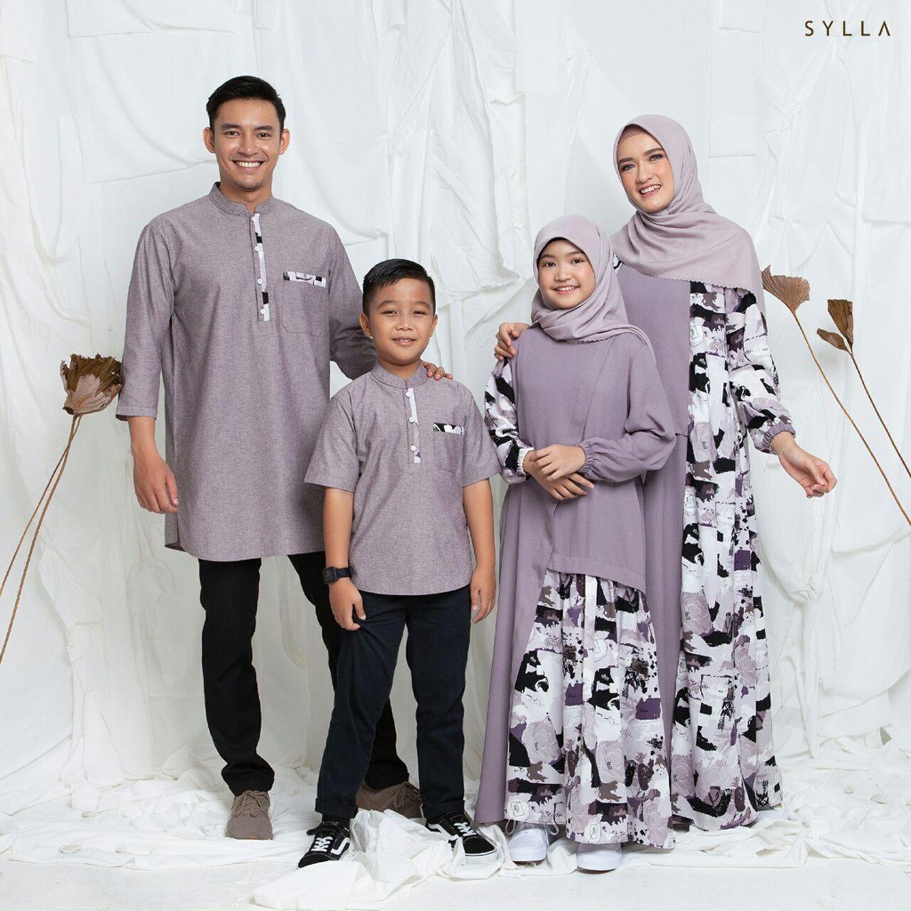 Sarimbit Baju Couple Keluarga Muslim Sylla Hijab CLEMIRA baju gamis koko pesta kondangan ibu ayah an