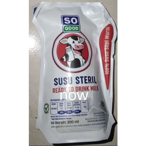 

SO GOOD Real Good Susu Steril Kemasan Pouch 200ml