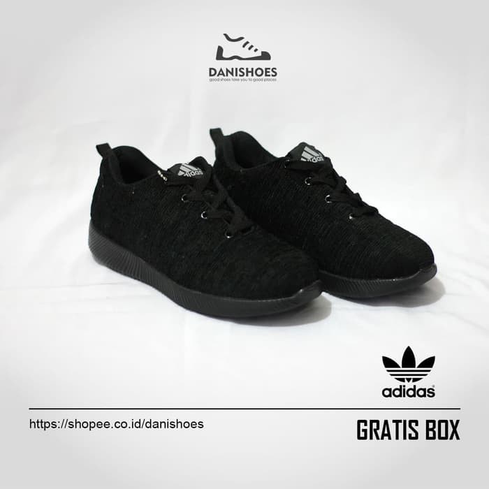 SEPATU SEKOLAH FULL BLACK SEPATU SPORT OLAHRAGA RUNNING WANITA PRIA Berkualitas