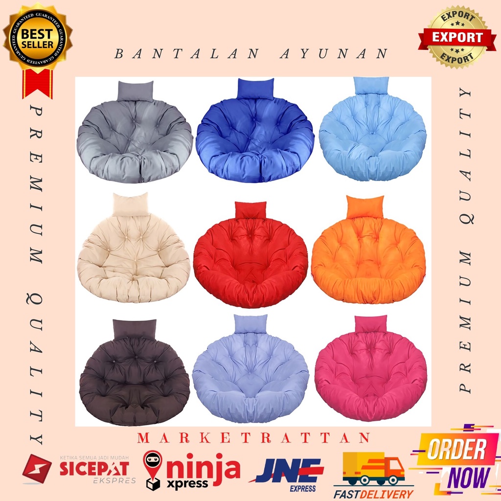 Bantal Bantalan Kursi Ayunan Bulat Rotan Sintetis Gantung Besi Gantung Murah Empuk Nyaman Premium Me