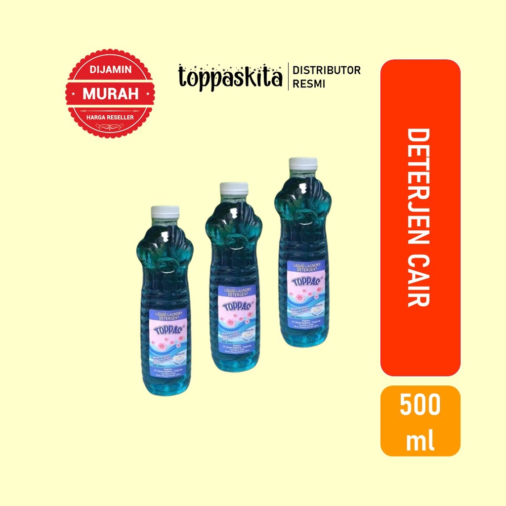 Toppas Sabun Cuci Piring / Cuci Tangan / Pembersih Lantai / Karbol / Softener / Multipurpose Cleaner / Pelicin Setrika  / Deterjen Cair 500ml (Gojek/Grab)