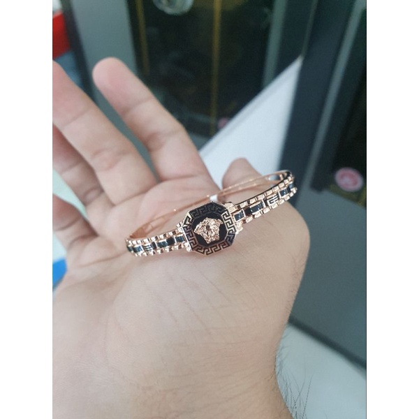 gelang bangle rosegold kombinasi blackgold emas 750
