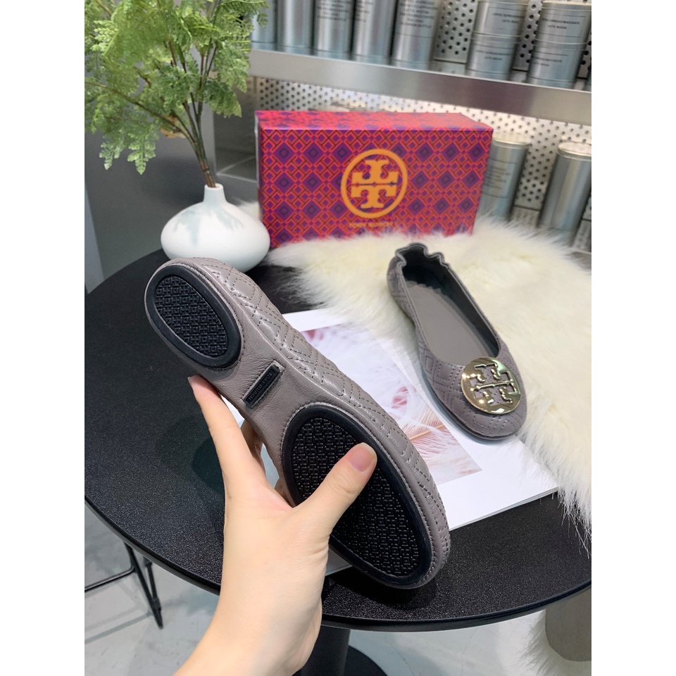 TORY BURCH  Sheepskin Double T LOGO Flat Ballet Shoes Women's Shoes