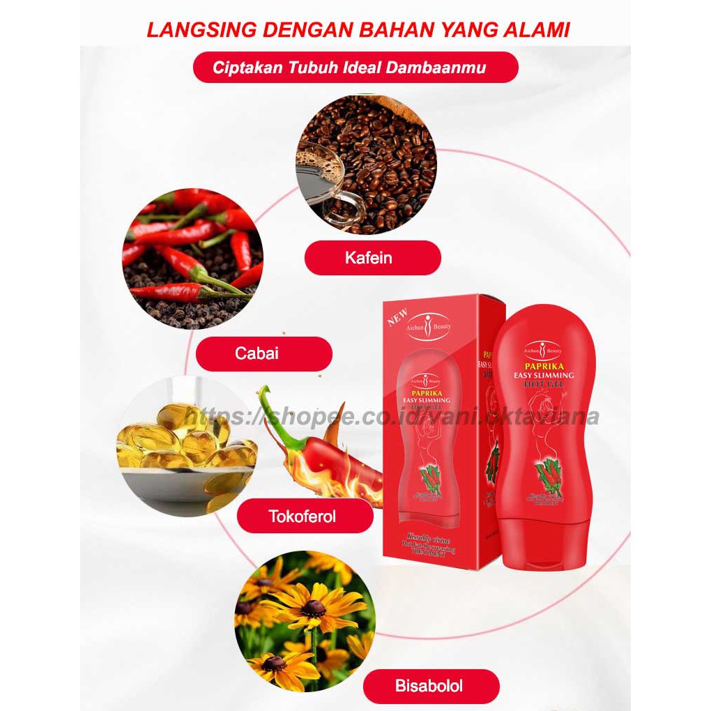 [ ORIGINAL ] PELANGSING BADAN  CREAM PELANGSING AICHUN HERBAL AICHUN HOT GEL PAPRIKA