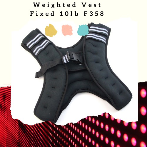 F358 Weighted Vest Fixed 10lb - Rompi Vest Untuk Kesehatan Pria Alat Gym New - Hitam