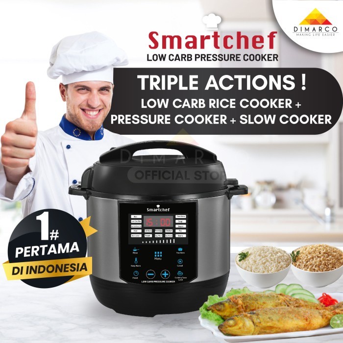 Smart Chef Rice Cooker Low Carbo Pressure Slow Cooker (Triple Action) _Art
