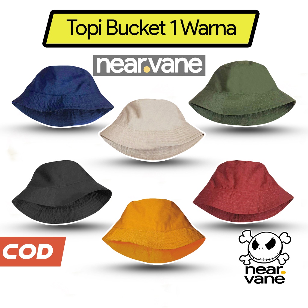 Topi Bucket Hat Bolak Balik Polos Model Korea Pria Wanita Unisex Ukuran Dewasa Bahan Premium