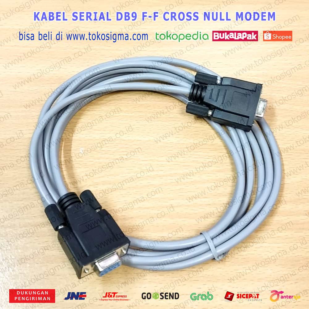 KABEL SERIAL DB-9 RS-232 F-F FEMALE FEMALE 3 METER CROSS NULL MODEM