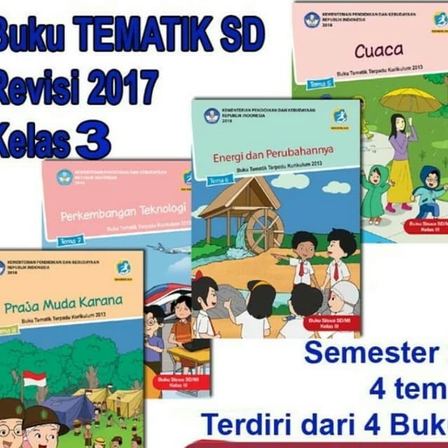 

❤BISA COD❤ sepaket buku dikbud tematik k13 kelas 3 tema 5,6,7,8 revisi 2018