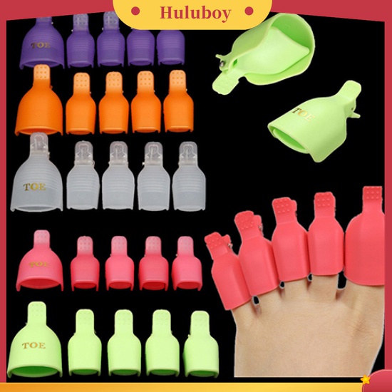 Huluboy Huluboy♡ 5pcs Klip Cap Soak Off Untuk Menghapus Kutek UV Gel