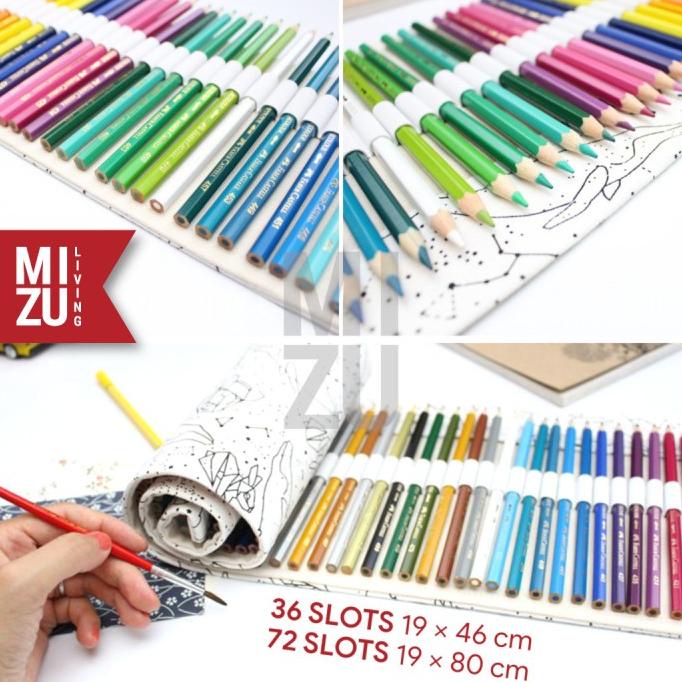 

MIZU IROMUJI 36/72 Colour Pencil Case Tas Tempat Pensil Warna Gulung