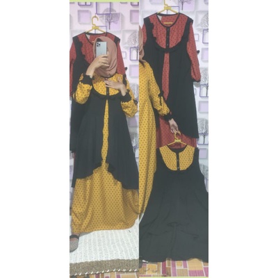 gamis pamela set iner dan outer bisa di pisah