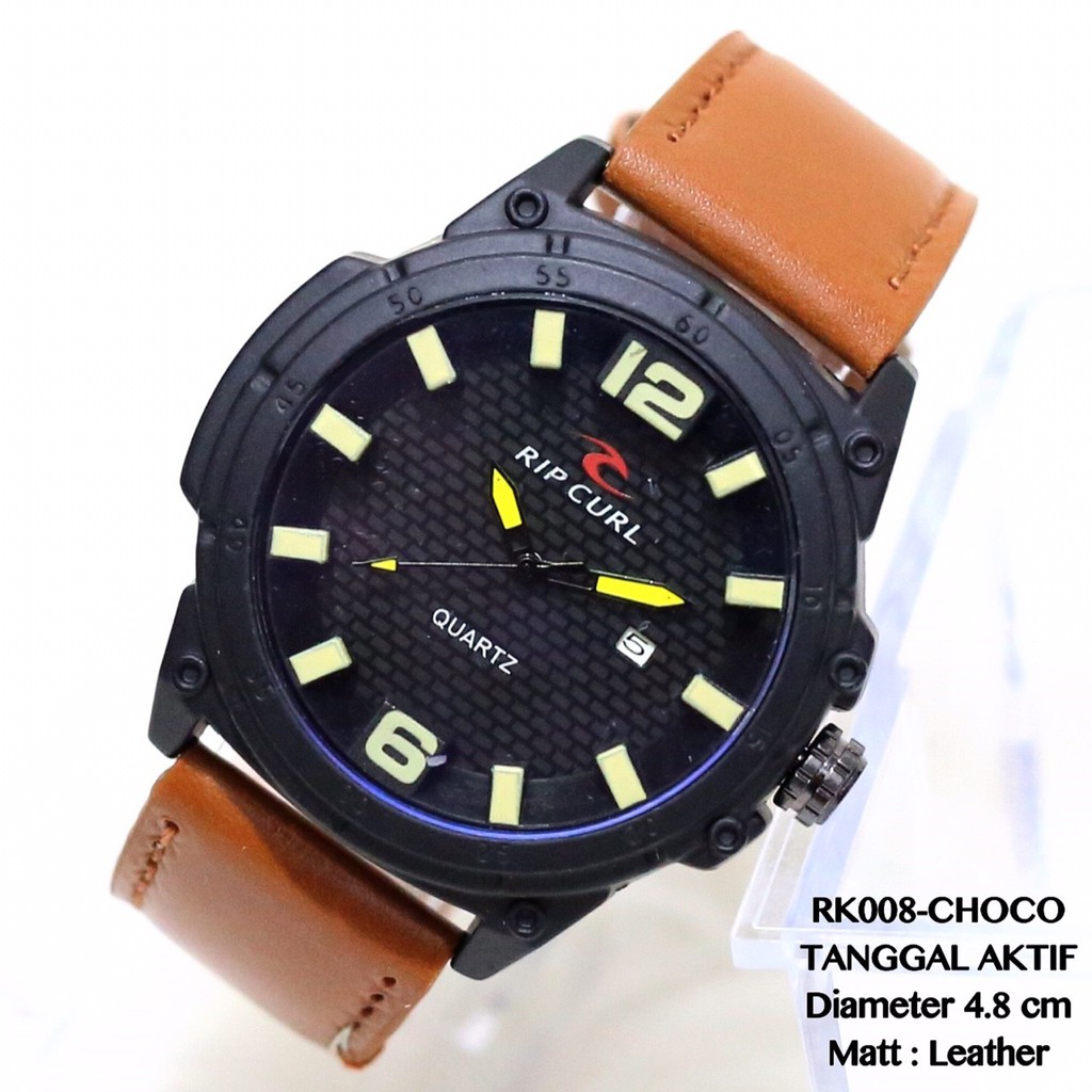 Jam tangan pria ripcurl tali kulit tanggal aktif chaos detroit murah