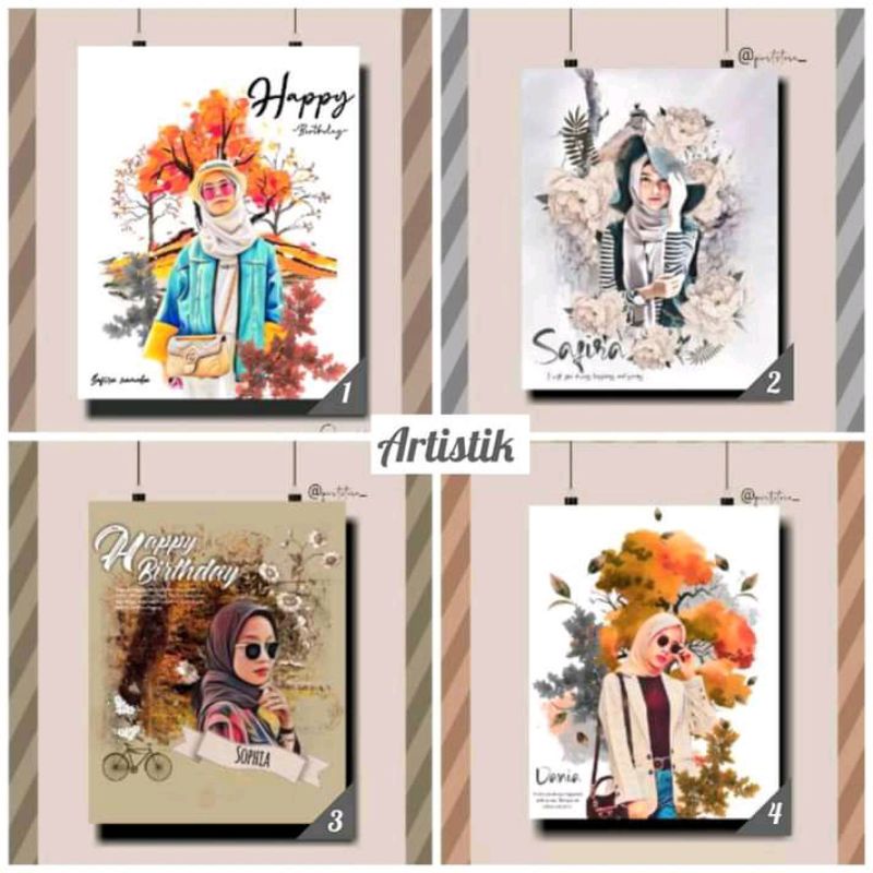 

(SOFT FILE) HADIAH CANTIK/ARTISTIK THEME/HADIAH WISUDA, ULANG TAHUN,WEDDING