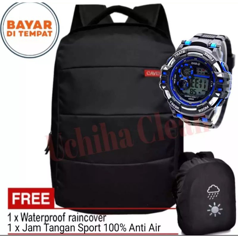 TAS RANSEL LAPTOP PRIA DAN WANITA GRATIS JAM TANGAN PRIA 100% ANTI AIR