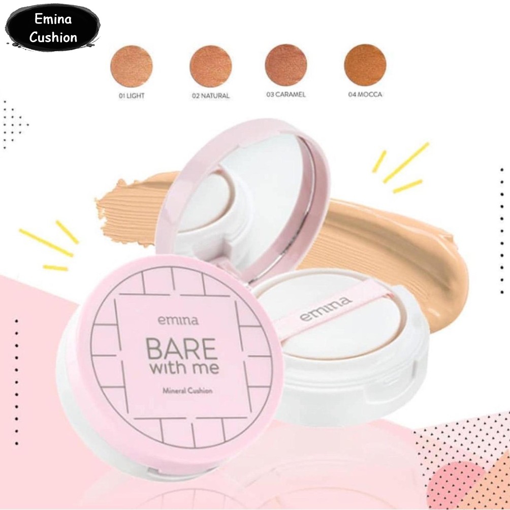 Emina Bare White Me Mineral Cushion,Loose Powder, Foundation,Cushion Refill, Bpom