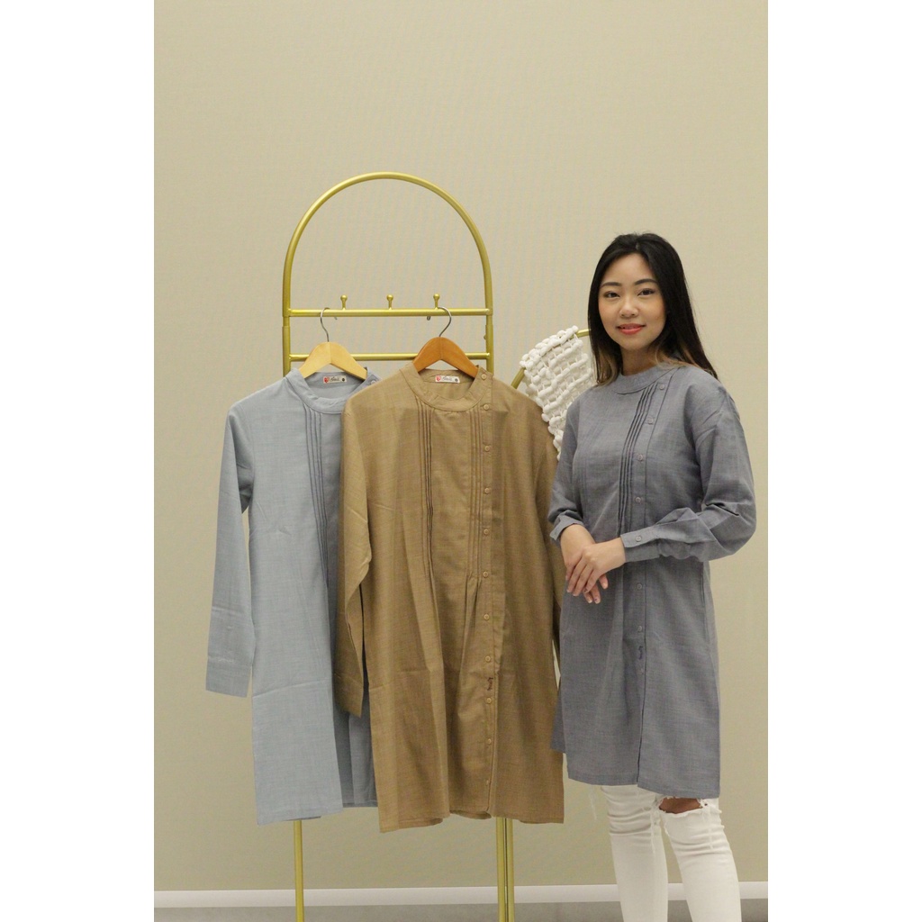 Atasan Kaos Tunik Wanita Missty Warna Cokelat / Fashion Muslim - By misstyfreeteen (36515)