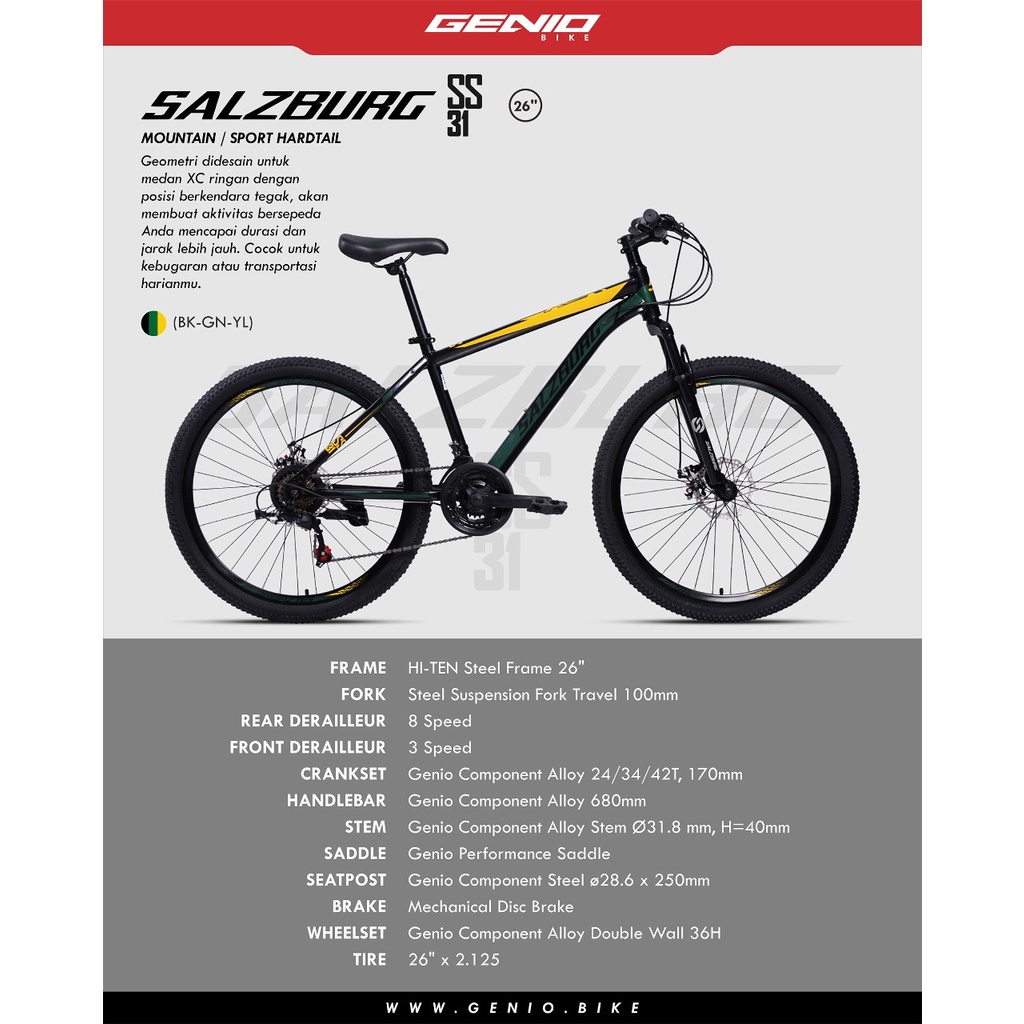 SEPEDA MTB GENIO 26 INCH SALZBURG SS 31