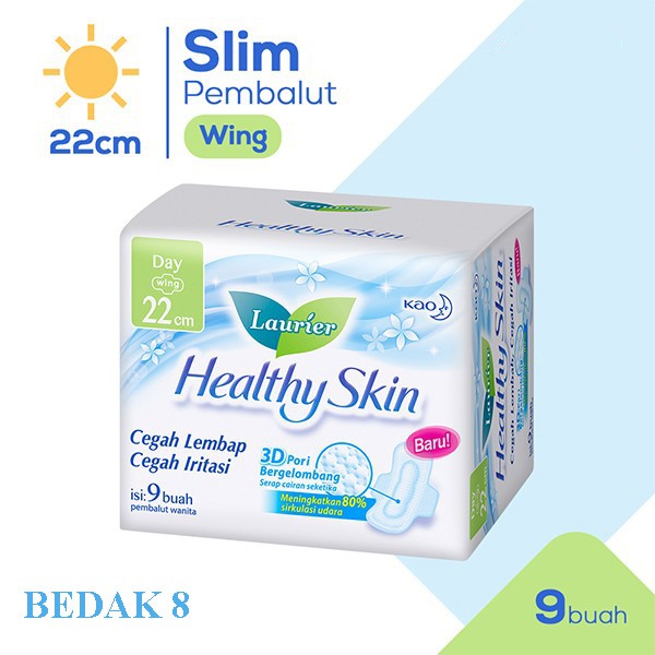 Pembalut Laurier Healthy Skin Day 22 cm isi 9