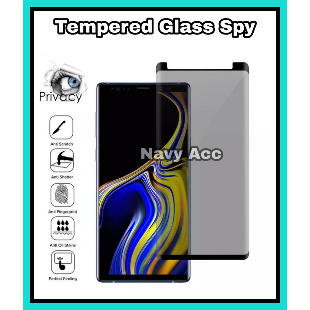 Tempered Spy Privasi UV Lamp Samsung S10 / S10 PLUS / S8 / S8 PLUS / S9 / S9 PLUS / Note 8 / Note 9