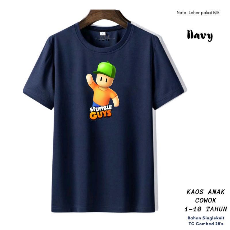 Baju Atasan  Kaos Anak Stumble guys T-hsirt AnakCowok/Cewek Remaja-dewasa