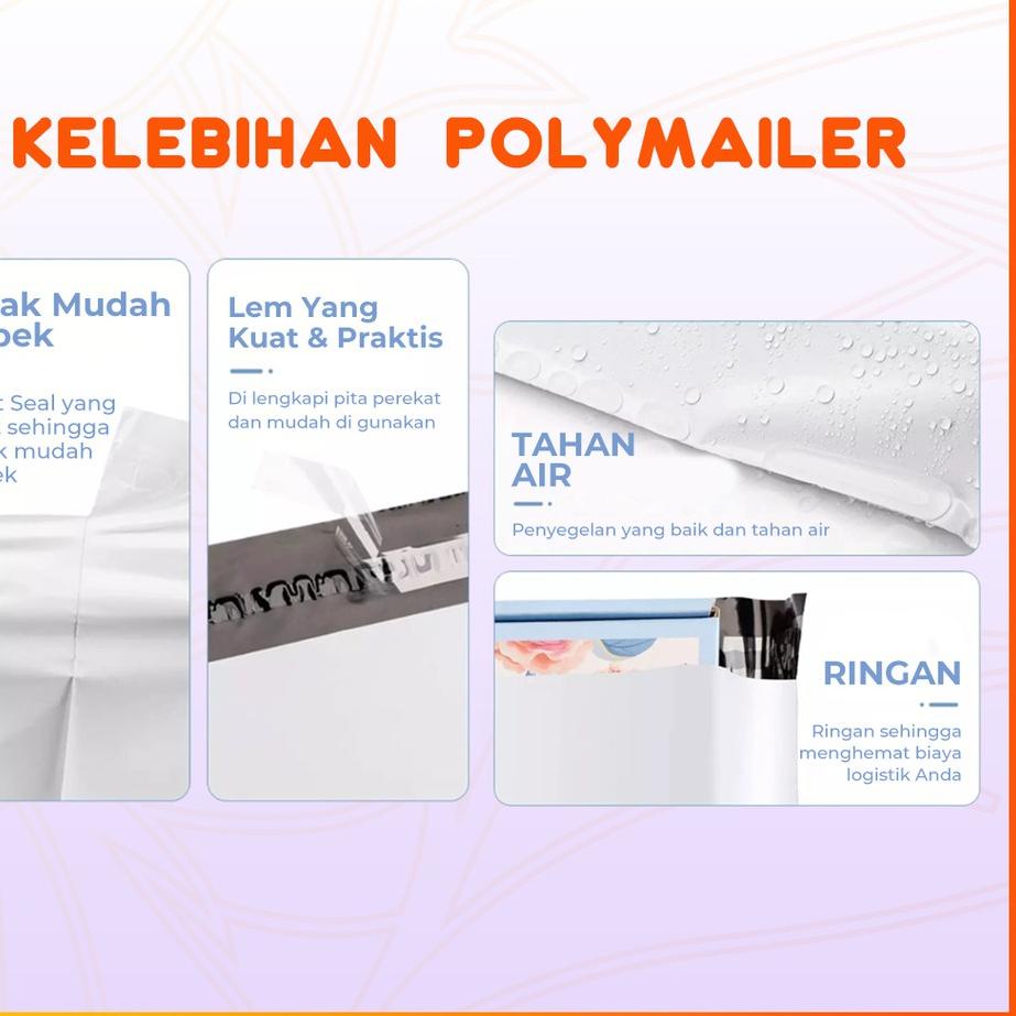 

Bagus Plastik Packing Polymailer Warna Ungu Pastel 25x35 100 Pcs Tebal Glossy ,,