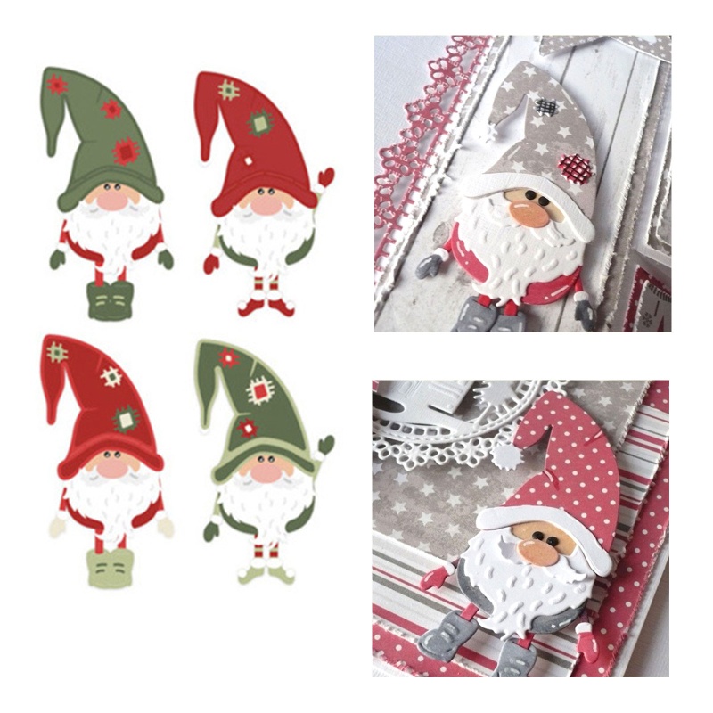 Cetakan Stensil Cutting Dies Motif Santa Claus Bahan Metal Baja Karbon Untuk Scrapbook / Craft DIY