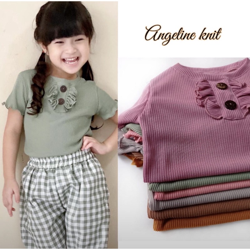 Alesha Knit Wear uk 2-5 Years / Kaos Anak Bahan Cotton Rib Tebal Stretch Atasan Balita 2-5 Tahun Blouse Polos Perempuan