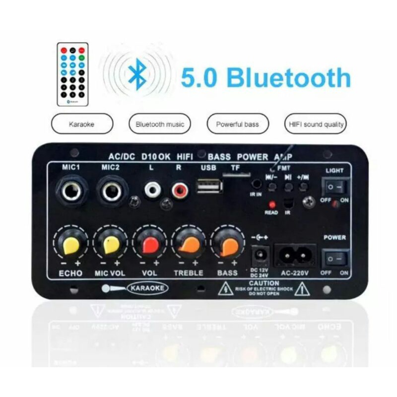 Bluetooth subwoofer papan amplifier mic mikrofon speaker pasif mobil 4 5 6 8 10 12 inch audio 400w