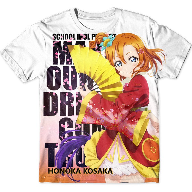 Honoka Kosaka Full Graphic – Love Live Anime T-Shirt/Kaos Anime