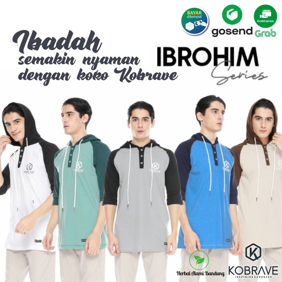 KOBRAVE Ibrohim Series Baju Koko Kaos Kupluk Hoodie Pria Dewasa