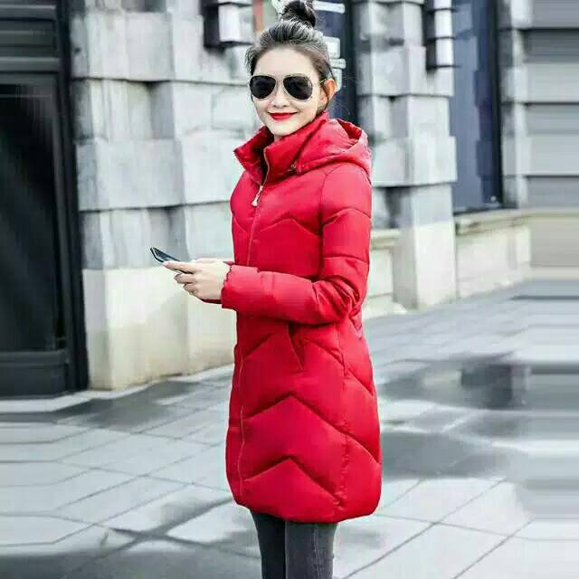 [BISA COD] Jaket Musim Dingin Wanita Tebal / Winter Long Coat Bulu/ Jubah Bulu Tebal