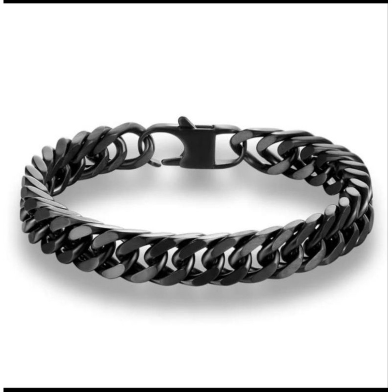Gelang Titanium Rantai Hitam Laki Murah Antikarat