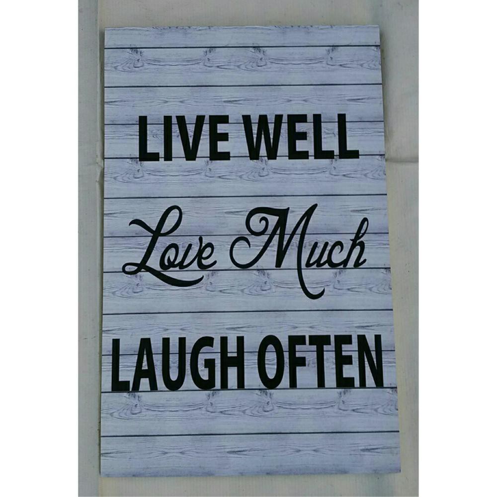 Hiasan Dinding Poster Kata Motivasi Live Well Love Much Laugh