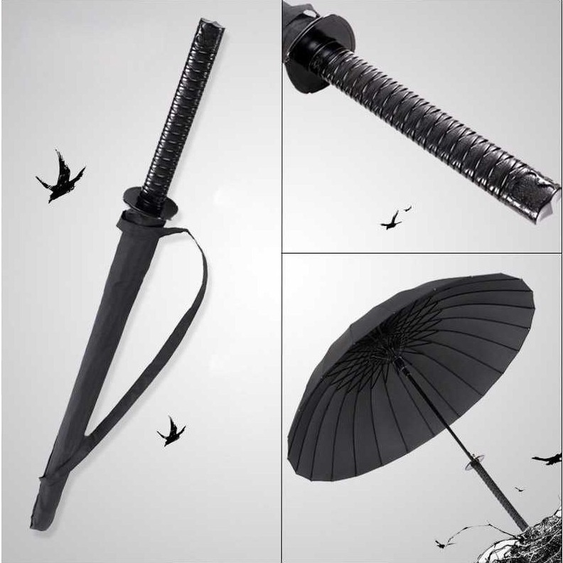 Payung Samurai Jepang Ninja Samurai Umbrella Katana Payung Besar Hitam