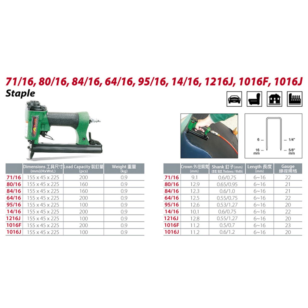 

Air Stapler 80-16 Aplus