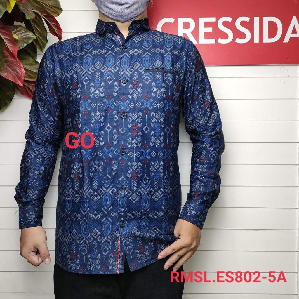 gos  CRESSIDA KEMEJA BATIK Pakaian Pria Atasan Kemeja Cowok Laki-Laki Hem Lengan Panjang Original